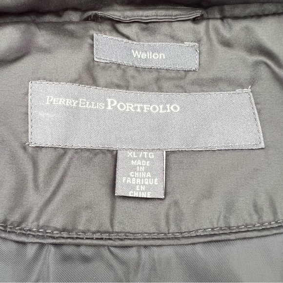 Mens Perry Ellis Puffer Jacket Removable Hood Black Size XL Portfolio Wellon - Picture 12 of 15